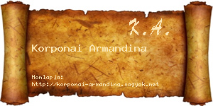 Korponai Armandina névjegykártya